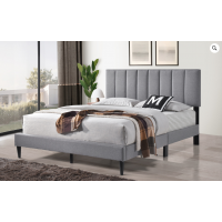 TT T2107 Grey Linen Platform Bead With Adjustable Headboard